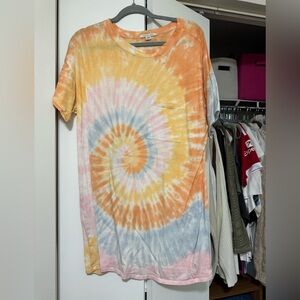 American Eagle Outfitters Orange Tie-Dye Tee